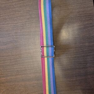 Rainbow Stripe Women's Fabric Belt - Multicolor